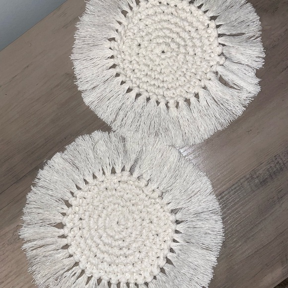 Macrame Fringe Coasters - Picture 3 of 4